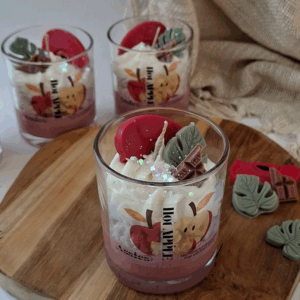 Soja was geurkaarsen met appeltaart geur appel detail