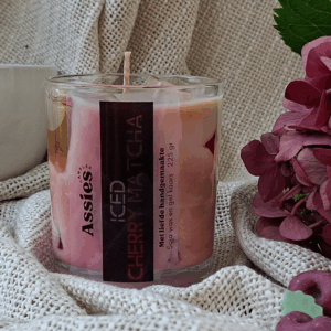 Iced Cherry Latte | Sojawas & Gelwas Geurkaars