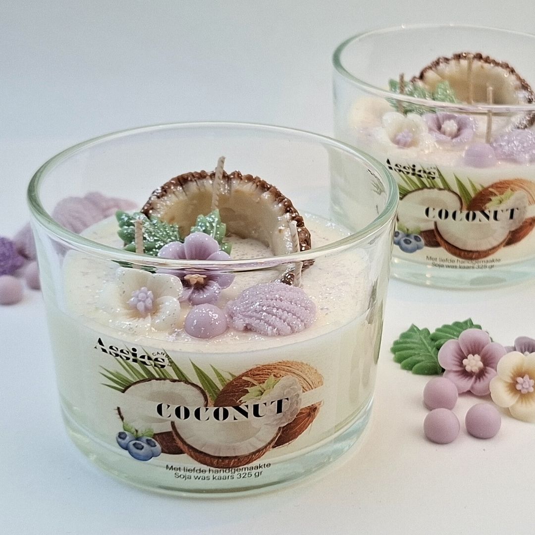 Coconut | Sojawas Geurkaars - Afbeelding 2